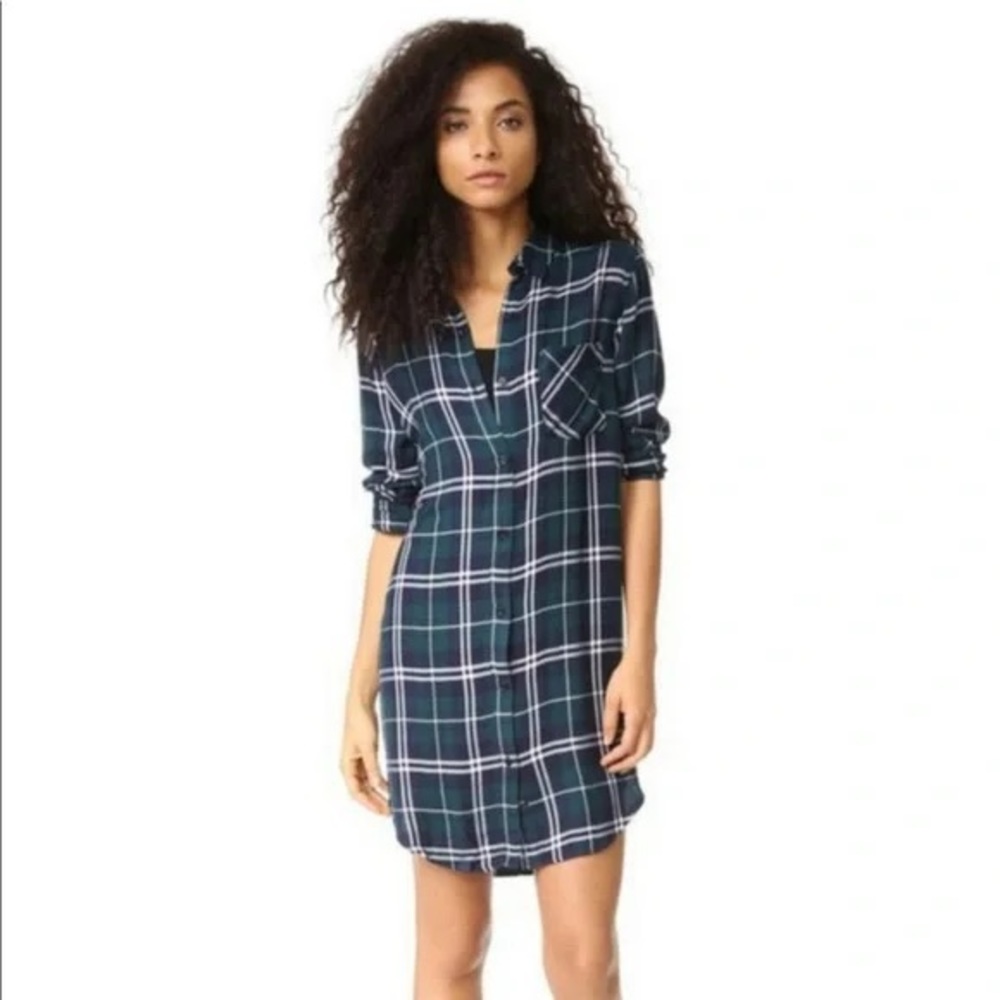 Rails Bianca Plaid Button Down Shirt Dress